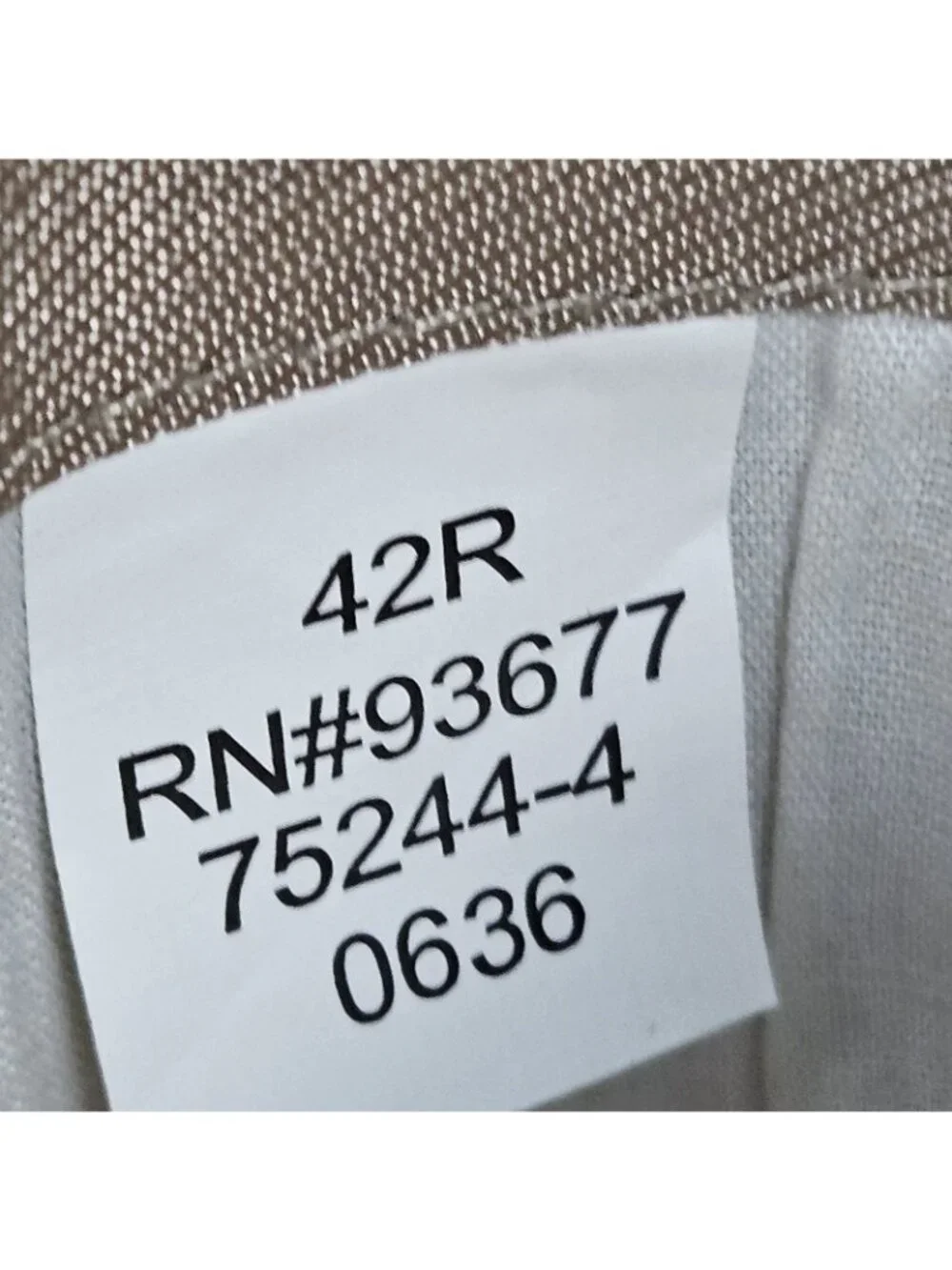 Stafford Beige Silk Wool Executive 3 Button Ventless Notch Blazer Sport Coat 42R